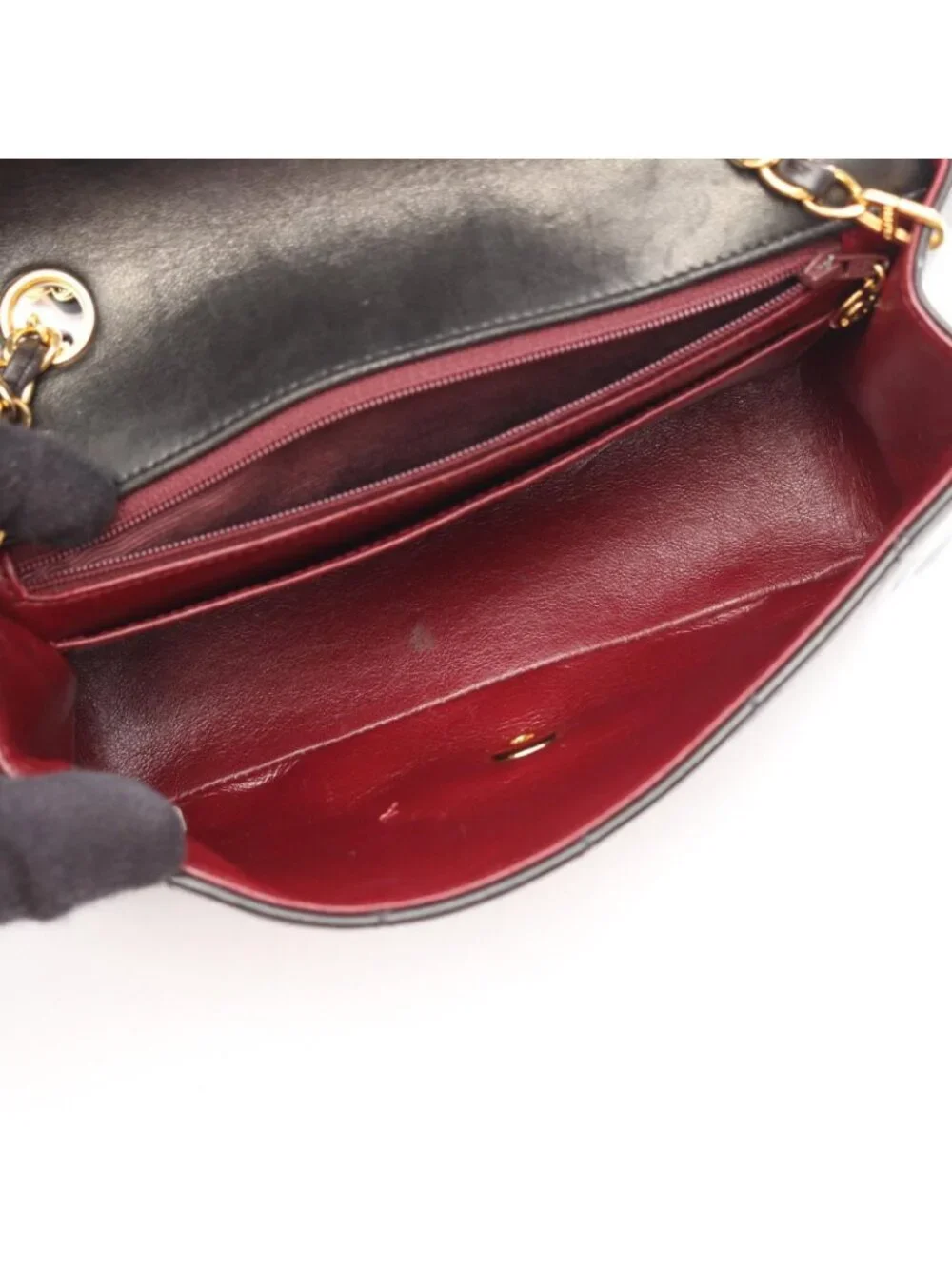 Chanel Shoulder Bag Quilted Diana Flap Black Lambskin Chain
